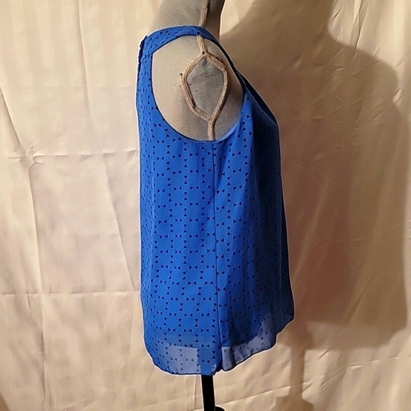 By & By Blue Lined Halter Top Blouse, Size: M - Picture 3 of 8